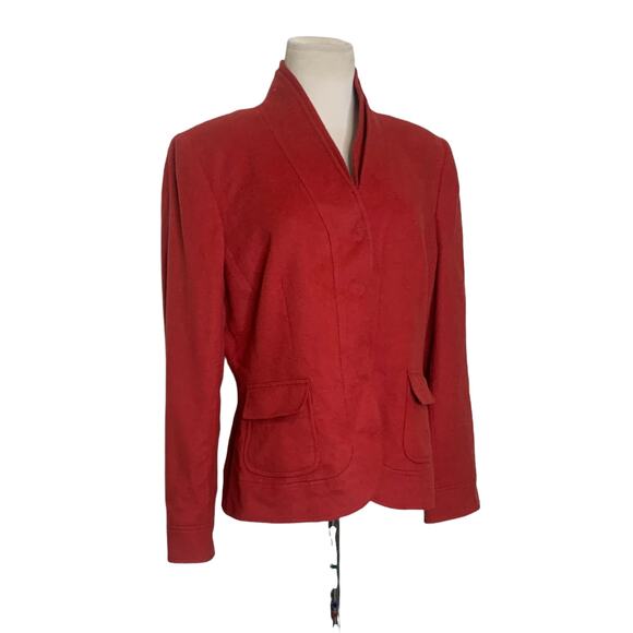 Albert Nipon orange wool snap buttons blazer size 12 - Picture 8 of 8